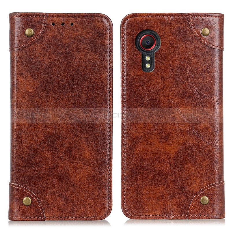 Funda de Cuero Cartera con Soporte Carcasa M04L para Samsung Galaxy XCover 5 SM-G525F Marron