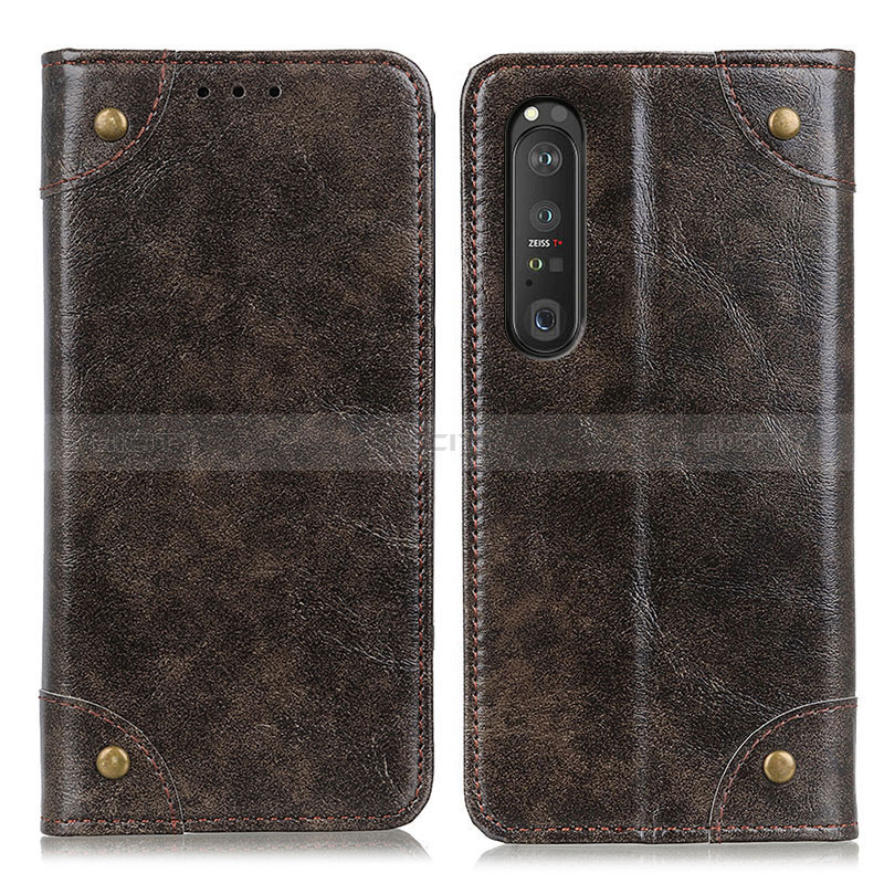 Funda de Cuero Cartera con Soporte Carcasa M04L para Sony Xperia 1 III Bronze