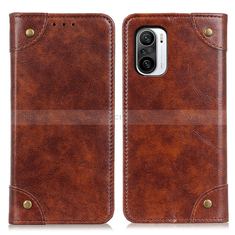 Funda de Cuero Cartera con Soporte Carcasa M04L para Xiaomi Redmi K40 5G Marron