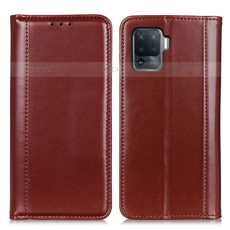 Funda de Cuero Cartera con Soporte Carcasa M05L para Oppo A94 4G Marron