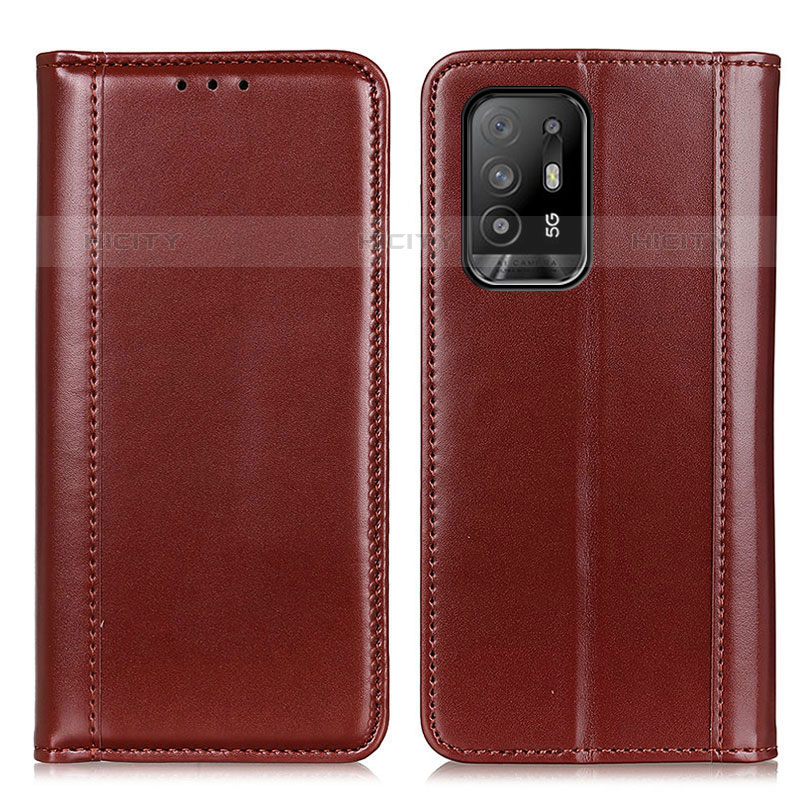 Funda de Cuero Cartera con Soporte Carcasa M05L para Oppo A94 5G Marron