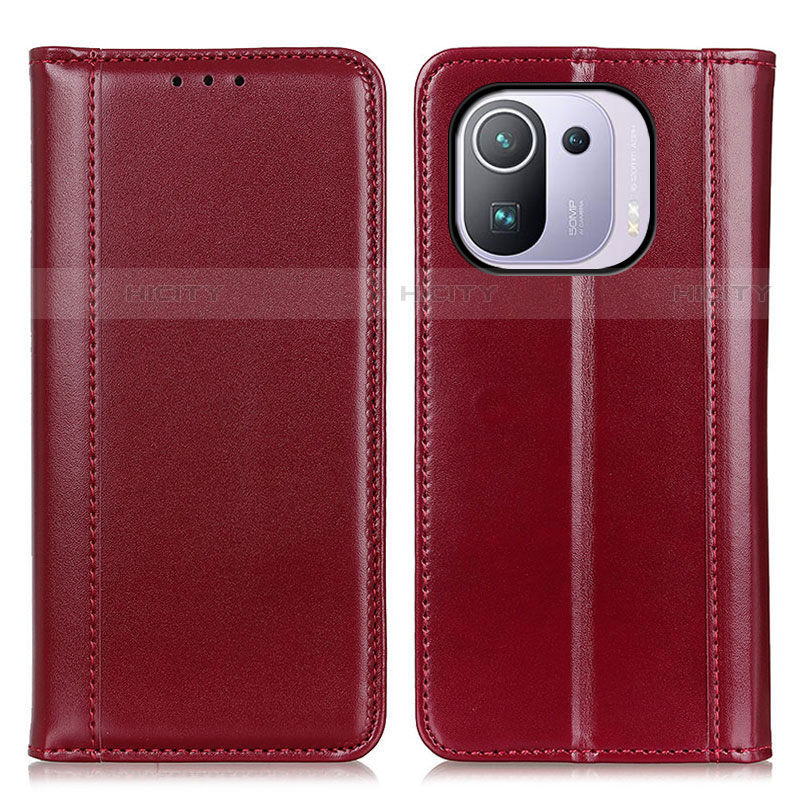 Funda de Cuero Cartera con Soporte Carcasa M05L para Xiaomi Mi 11 Pro 5G Rojo