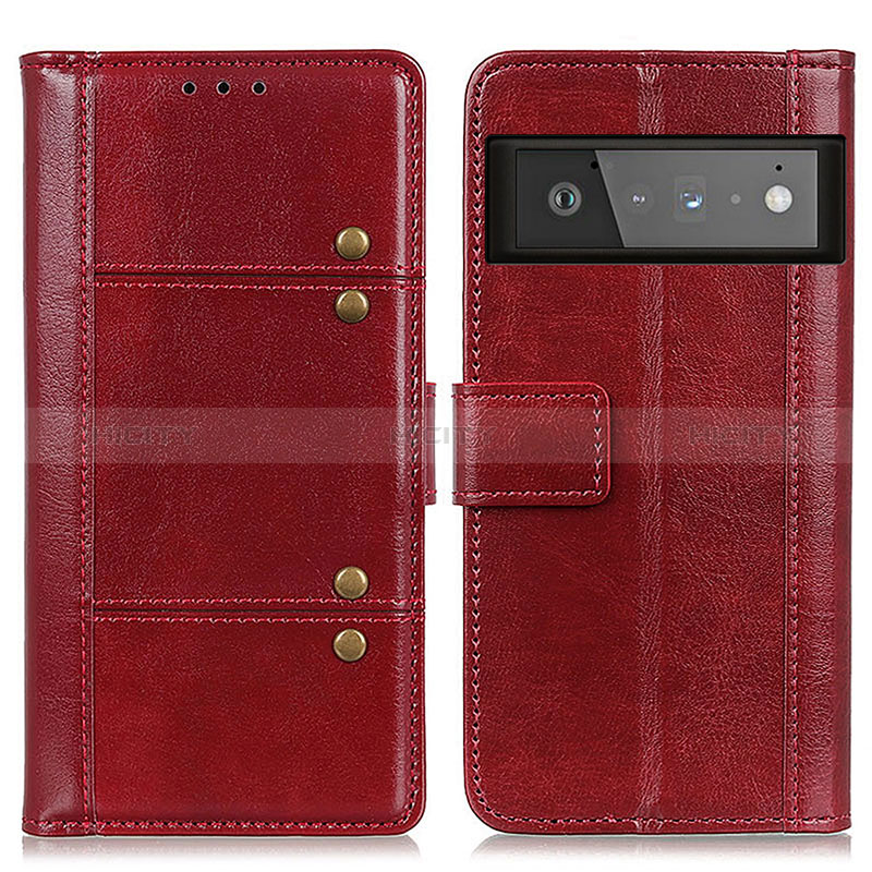 Funda de Cuero Cartera con Soporte Carcasa M06L para Google Pixel 6 Pro 5G Rojo