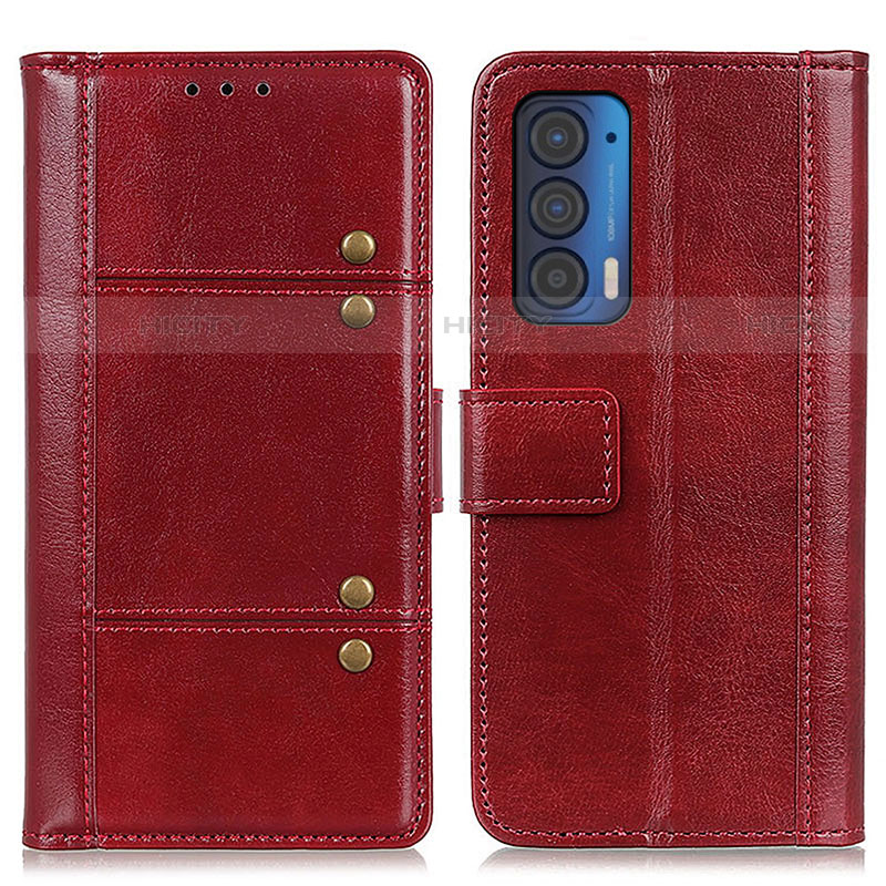 Funda de Cuero Cartera con Soporte Carcasa M06L para Motorola Moto Edge (2021) 5G Rojo