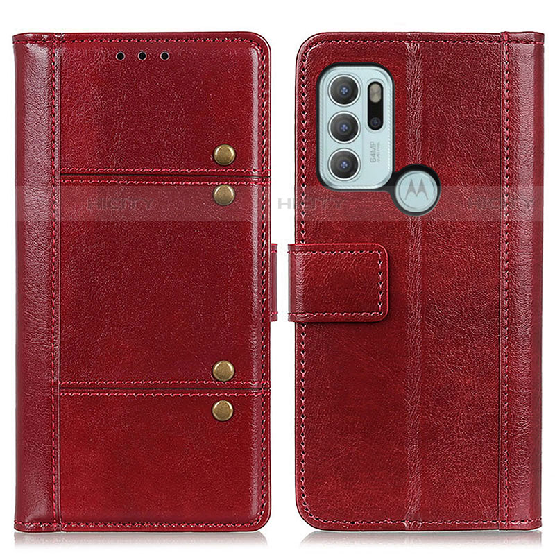 Funda de Cuero Cartera con Soporte Carcasa M06L para Motorola Moto G60s Rojo