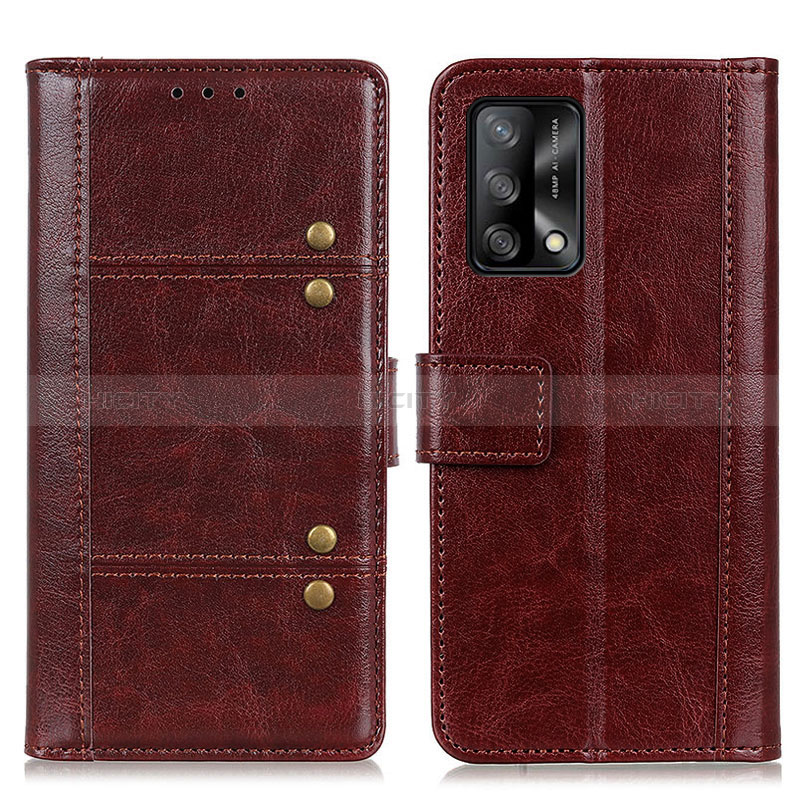 Funda de Cuero Cartera con Soporte Carcasa M06L para Oppo F19 Marron