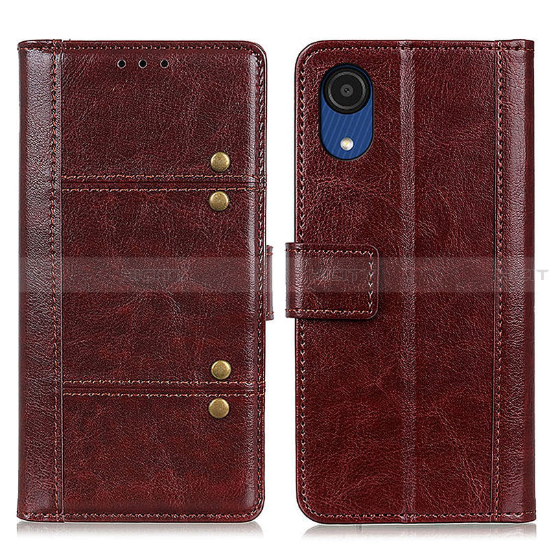 Funda de Cuero Cartera con Soporte Carcasa M06L para Samsung Galaxy A03 Core Marron