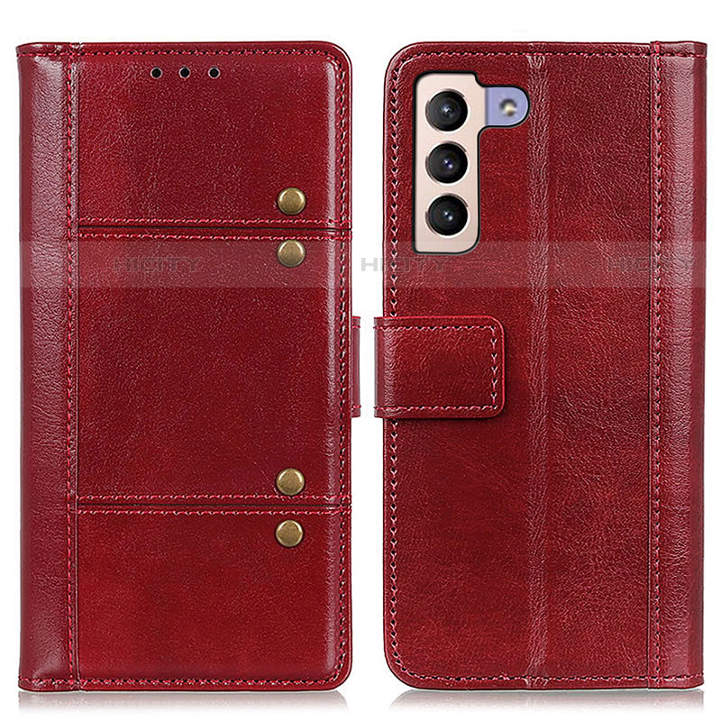 Funda de Cuero Cartera con Soporte Carcasa M06L para Samsung Galaxy S21 5G Rojo