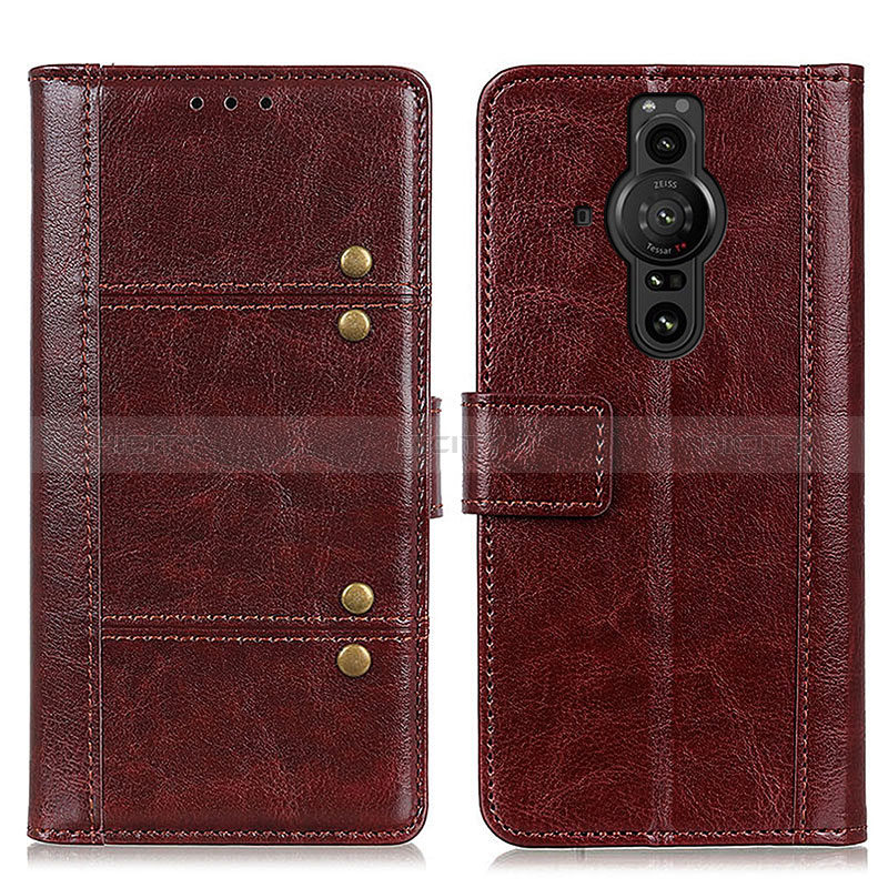 Funda de Cuero Cartera con Soporte Carcasa M06L para Sony Xperia PRO-I Marron