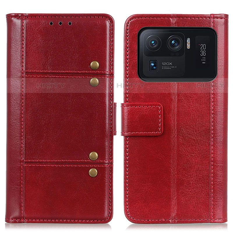 Funda de Cuero Cartera con Soporte Carcasa M06L para Xiaomi Mi 11 Ultra 5G Rojo