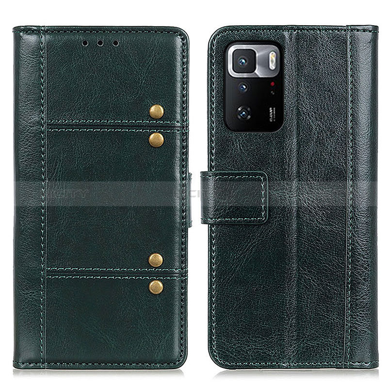 Funda de Cuero Cartera con Soporte Carcasa M06L para Xiaomi Redmi Note 10 Pro 5G Verde