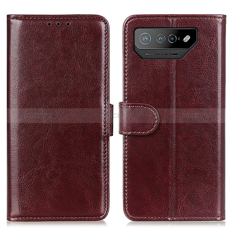 Funda de Cuero Cartera con Soporte Carcasa M07L para Asus ROG Phone 7 Pro Marron