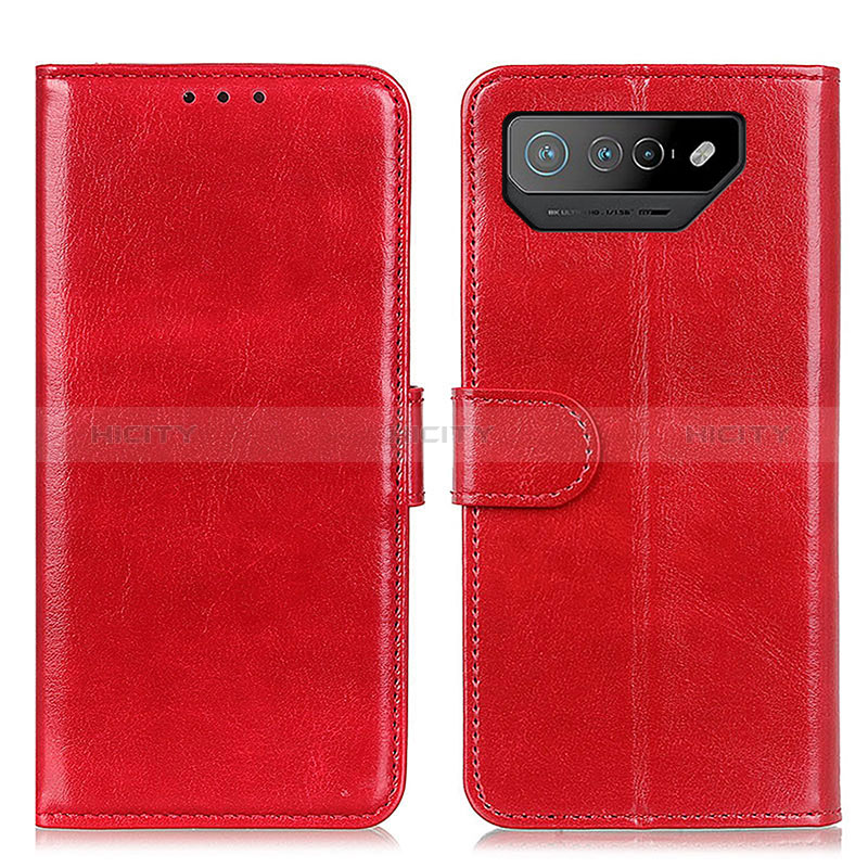 Funda de Cuero Cartera con Soporte Carcasa M07L para Asus ROG Phone 7 Rojo