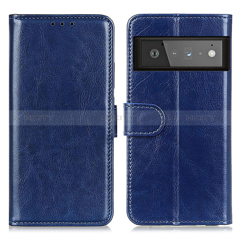 Funda de Cuero Cartera con Soporte Carcasa M07L para Google Pixel 6 Pro 5G Azul