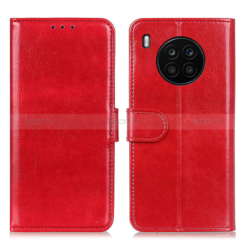 Funda de Cuero Cartera con Soporte Carcasa M07L para Huawei Nova 8i Rojo