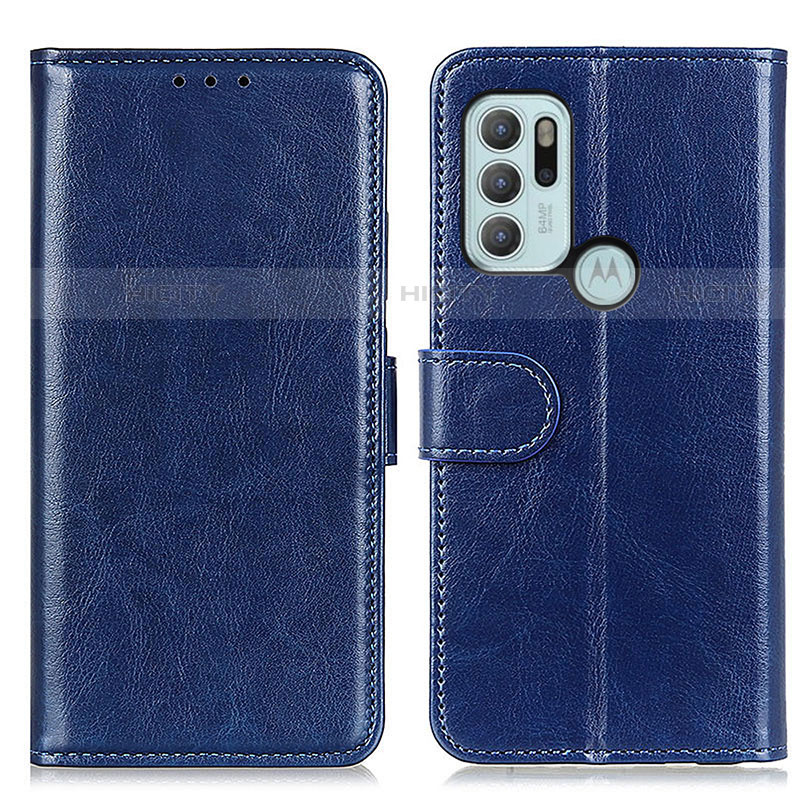 Funda de Cuero Cartera con Soporte Carcasa M07L para Motorola Moto G60s Azul