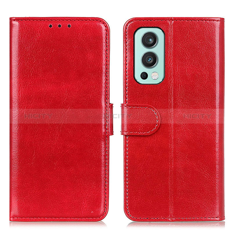 Funda de Cuero Cartera con Soporte Carcasa M07L para OnePlus Nord 2 5G Rojo