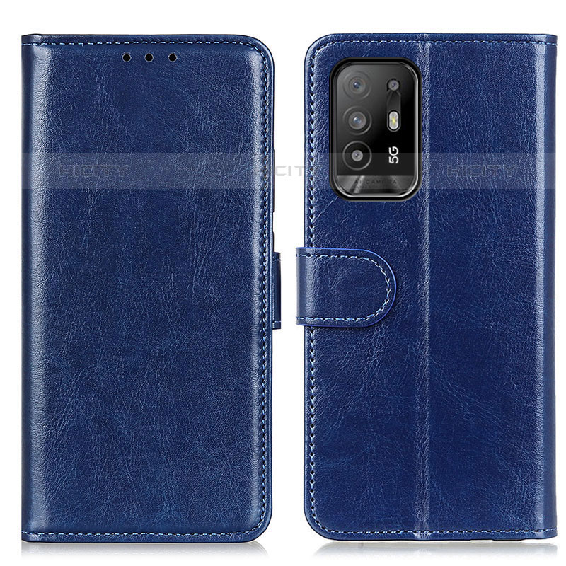 Funda de Cuero Cartera con Soporte Carcasa M07L para Oppo A94 5G Azul