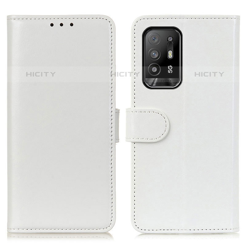 Funda de Cuero Cartera con Soporte Carcasa M07L para Oppo A94 5G Blanco