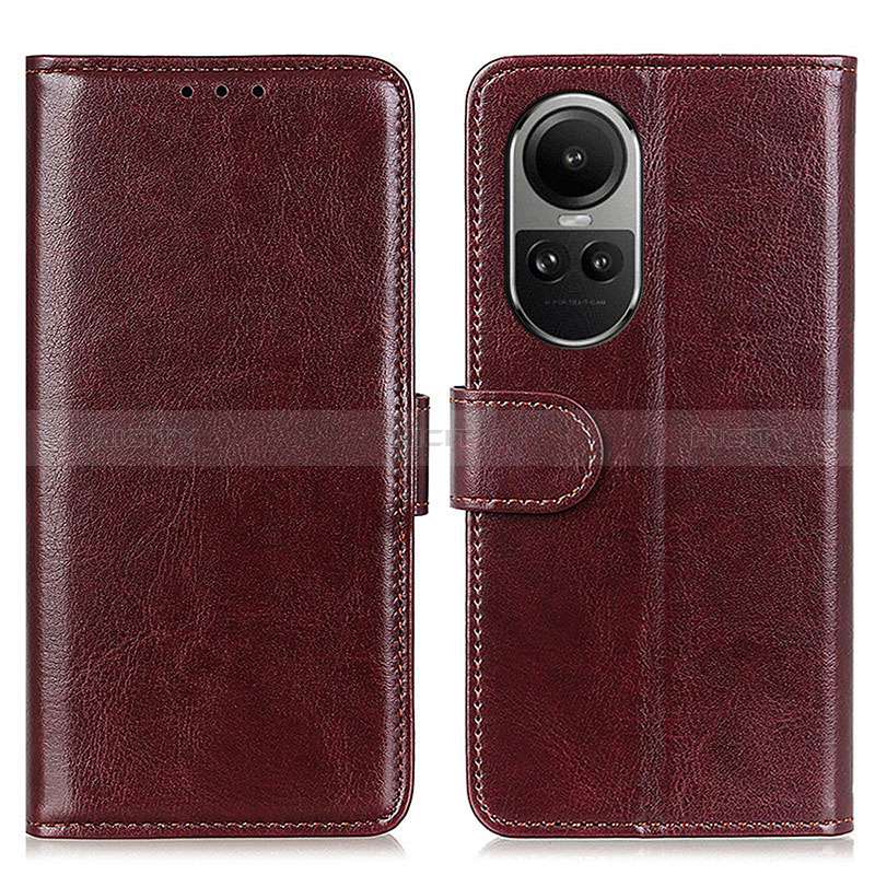 Funda de Cuero Cartera con Soporte Carcasa M07L para Oppo Reno10 5G Marron