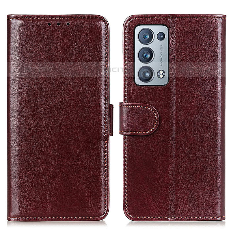 Funda de Cuero Cartera con Soporte Carcasa M07L para Oppo Reno6 Pro 5G Marron