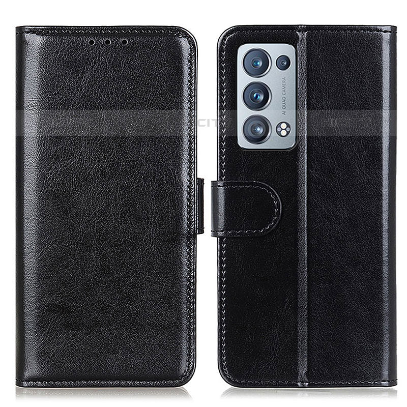 Funda de Cuero Cartera con Soporte Carcasa M07L para Oppo Reno6 Pro 5G Negro