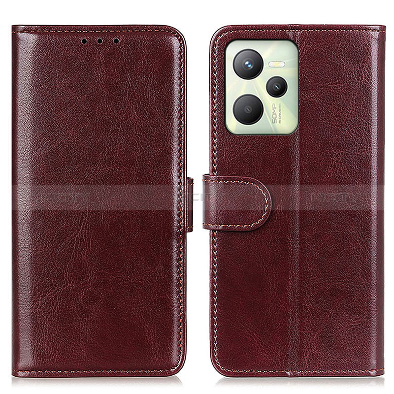 Funda de Cuero Cartera con Soporte Carcasa M07L para Realme Narzo 50A Prime Marron