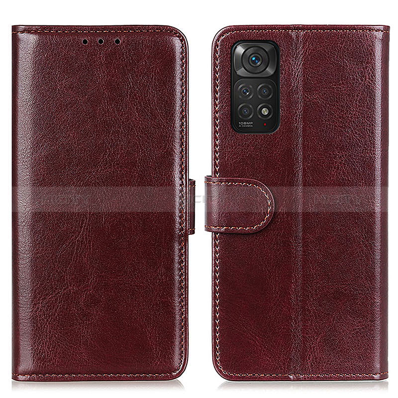 Funda de Cuero Cartera con Soporte Carcasa M07L para Xiaomi Redmi Note 11 4G (2022) Marron