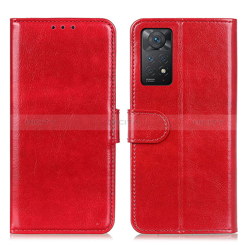 Funda de Cuero Cartera con Soporte Carcasa M07L para Xiaomi Redmi Note 11 Pro 5G Rojo