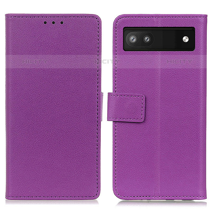 Funda de Cuero Cartera con Soporte Carcasa M08L para Google Pixel 6a 5G Morado