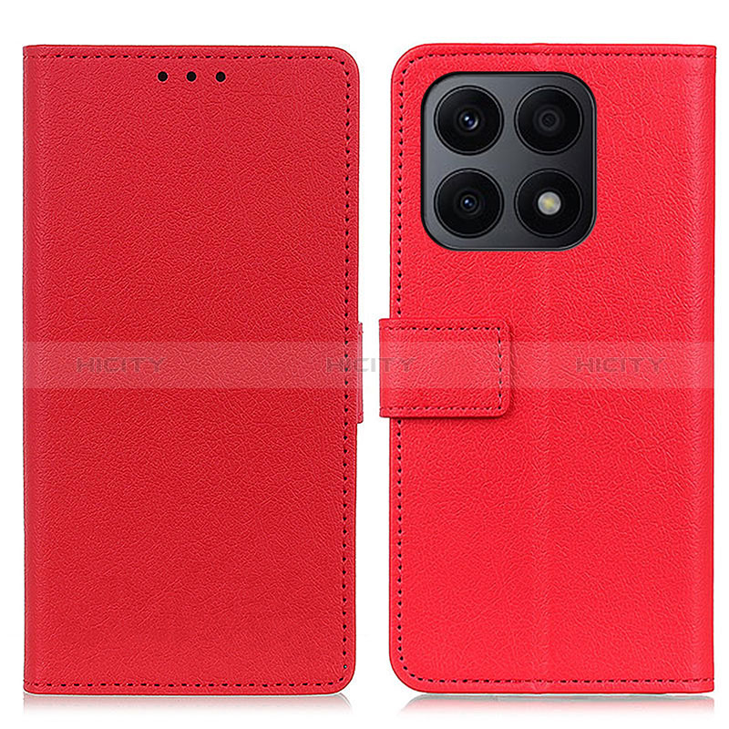 Funda de Cuero Cartera con Soporte Carcasa M08L para Huawei Honor X8a 4G Rojo