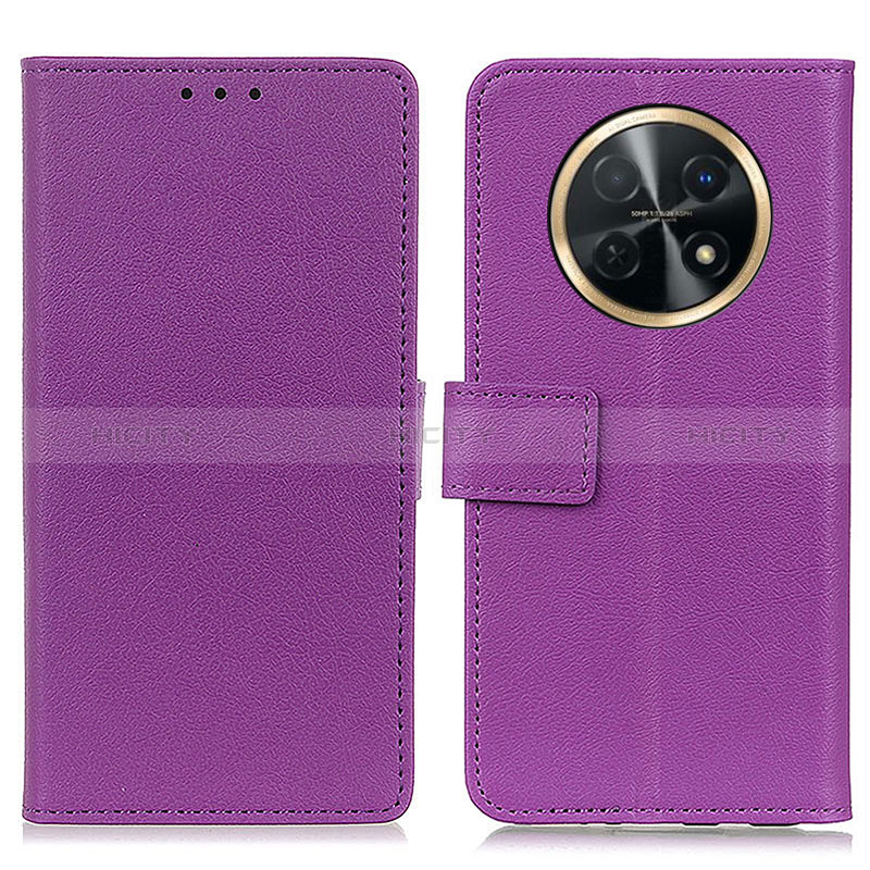 Funda de Cuero Cartera con Soporte Carcasa M08L para Huawei Nova Y91 Morado