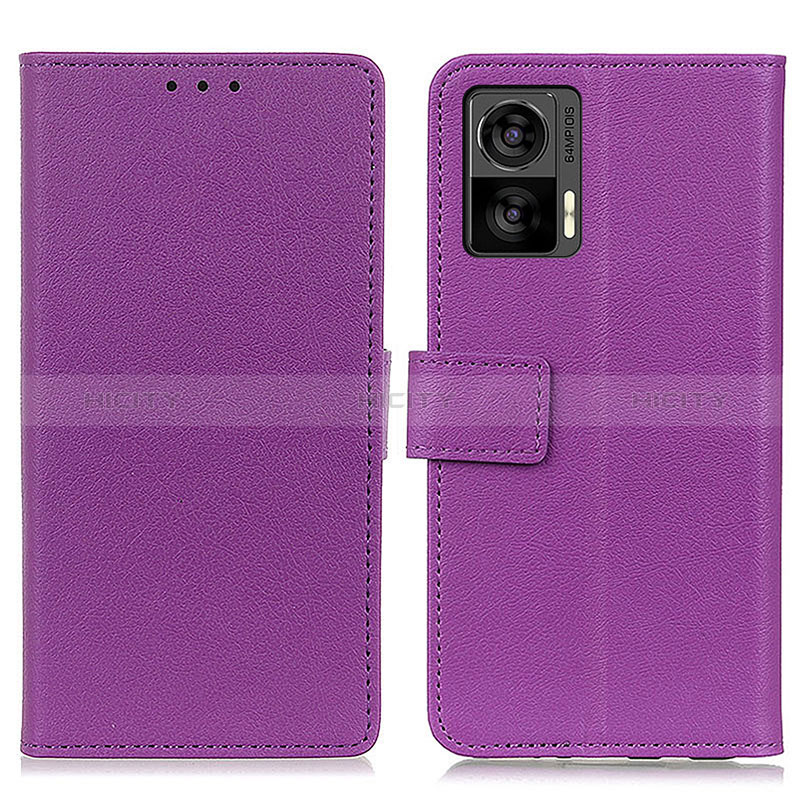 Funda de Cuero Cartera con Soporte Carcasa M08L para Motorola Moto Edge 30 Neo 5G Morado