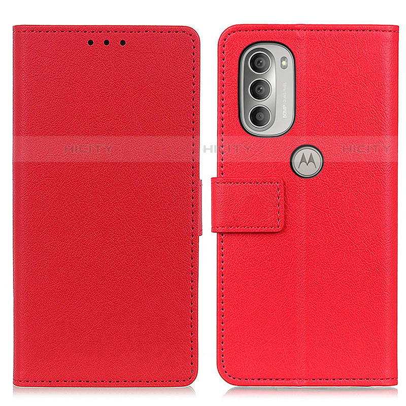 Funda de Cuero Cartera con Soporte Carcasa M08L para Motorola Moto G51 5G Rojo