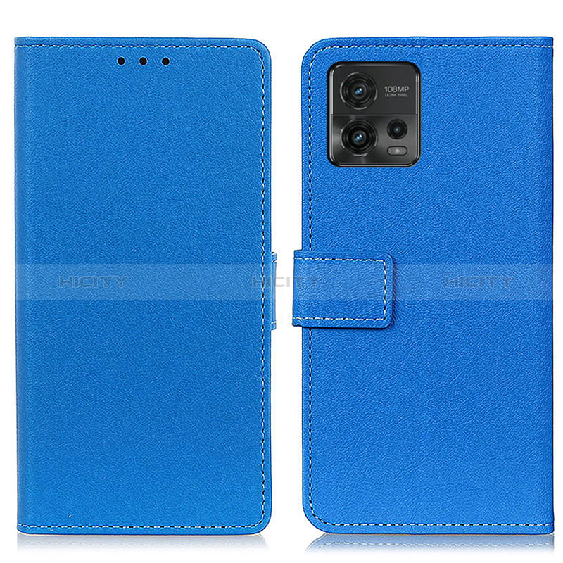 Funda de Cuero Cartera con Soporte Carcasa M08L para Motorola Moto G72 Azul