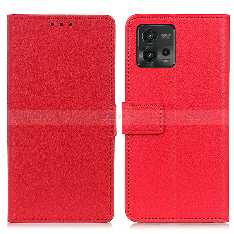 Funda de Cuero Cartera con Soporte Carcasa M08L para Motorola Moto G72 Rojo