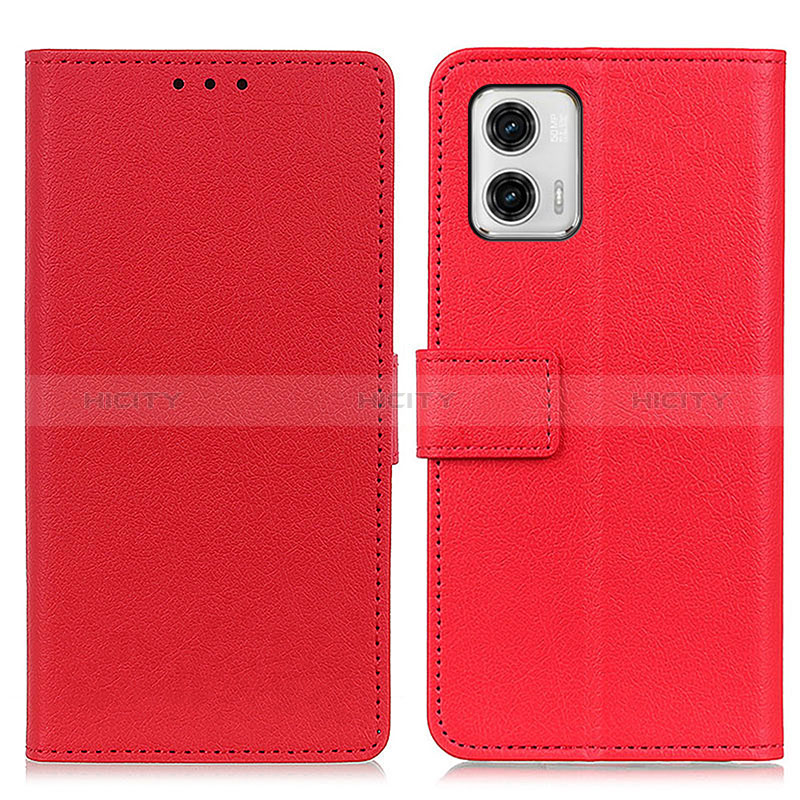 Funda de Cuero Cartera con Soporte Carcasa M08L para Motorola Moto G73 5G Rojo