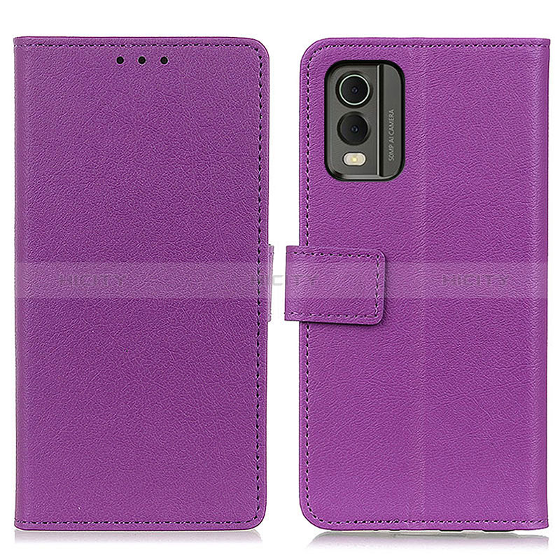 Funda de Cuero Cartera con Soporte Carcasa M08L para Nokia C210 Morado