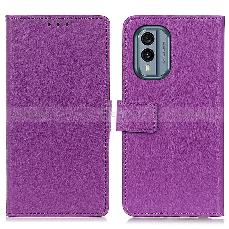 Funda de Cuero Cartera con Soporte Carcasa M08L para Nokia X30 5G Morado