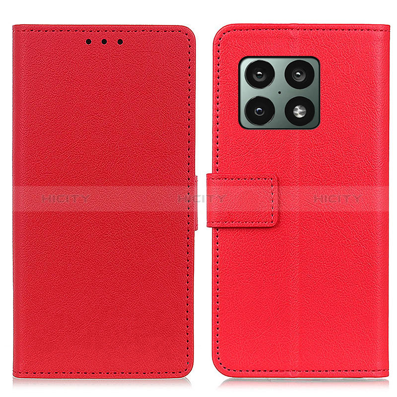 Funda de Cuero Cartera con Soporte Carcasa M08L para OnePlus 10 Pro 5G Rojo