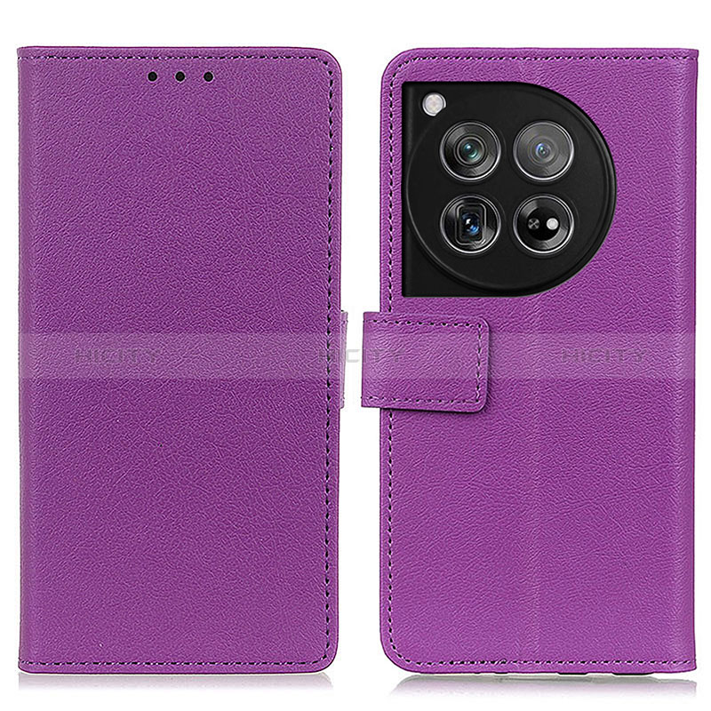 Funda de Cuero Cartera con Soporte Carcasa M08L para OnePlus 12 5G Morado