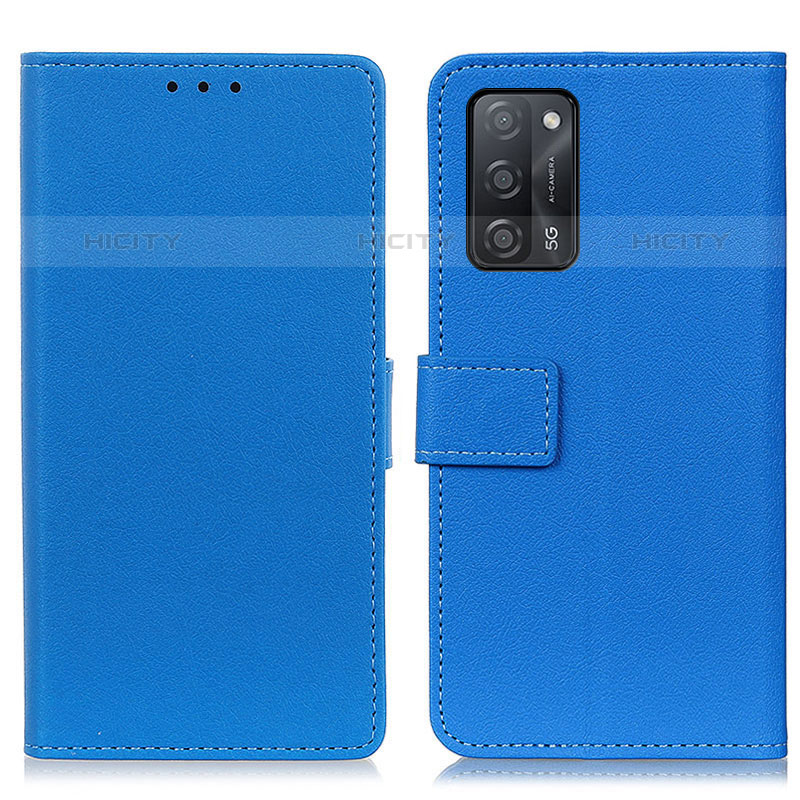 Funda de Cuero Cartera con Soporte Carcasa M08L para Oppo A55 5G Azul