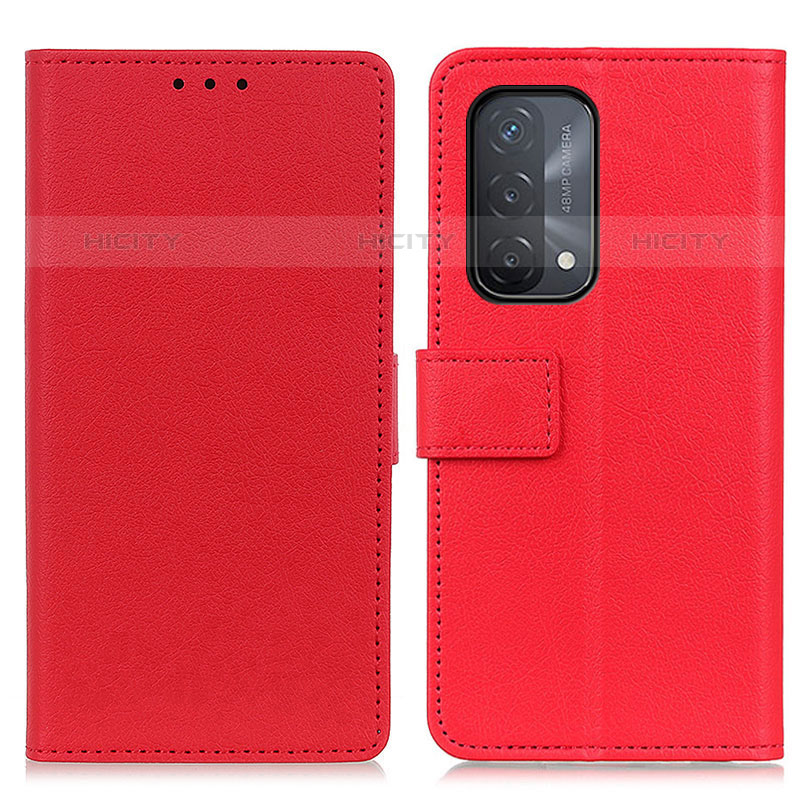 Funda de Cuero Cartera con Soporte Carcasa M08L para Oppo A93 5G Rojo