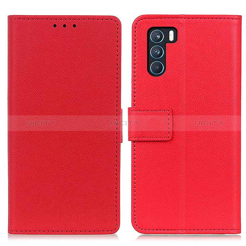 Funda de Cuero Cartera con Soporte Carcasa M08L para Oppo K9 Pro 5G Rojo