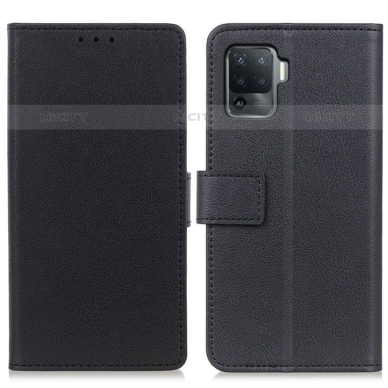 Funda de Cuero Cartera con Soporte Carcasa M08L para Oppo Reno5 Lite Negro