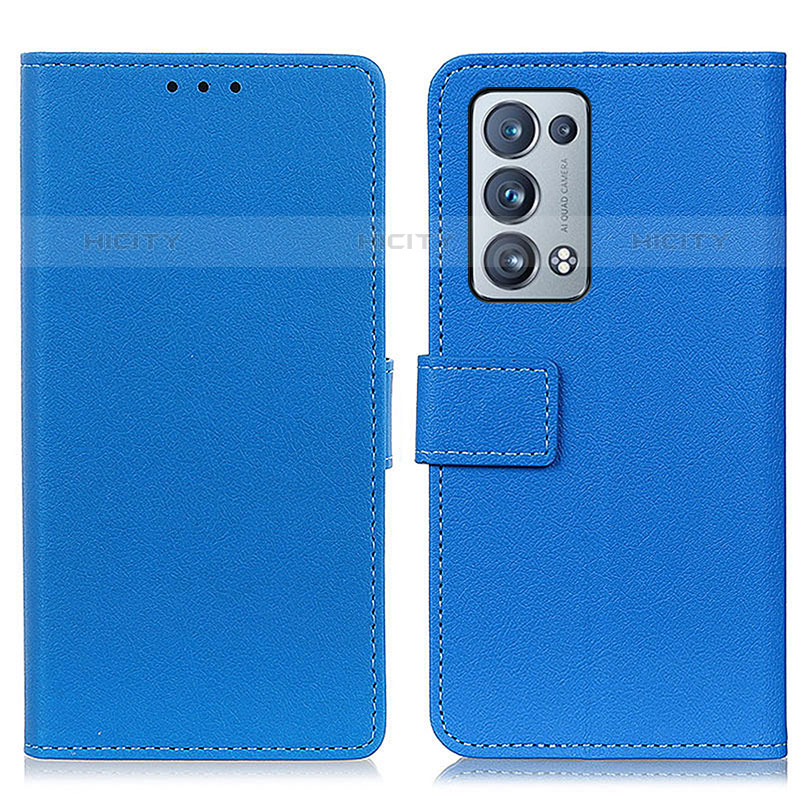 Funda de Cuero Cartera con Soporte Carcasa M08L para Oppo Reno6 Pro 5G Azul