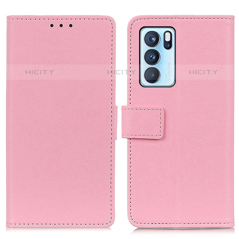 Funda de Cuero Cartera con Soporte Carcasa M08L para Oppo Reno6 Pro 5G India Rosa