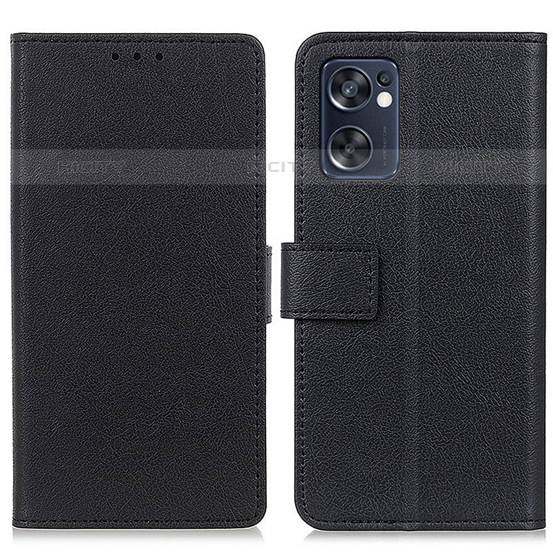 Funda de Cuero Cartera con Soporte Carcasa M08L para Oppo Reno7 SE 5G Negro