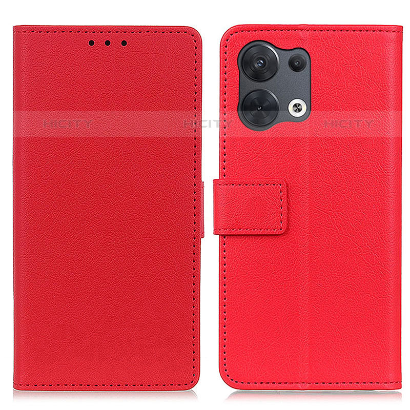 Funda de Cuero Cartera con Soporte Carcasa M08L para Oppo Reno8 Pro 5G Rojo