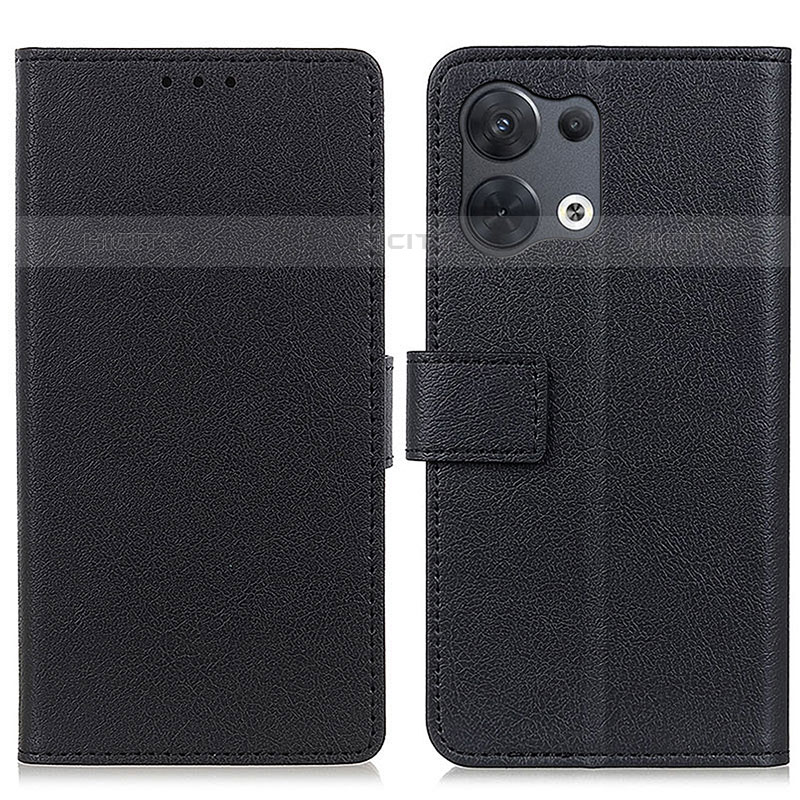 Funda de Cuero Cartera con Soporte Carcasa M08L para Oppo Reno9 Pro 5G Negro